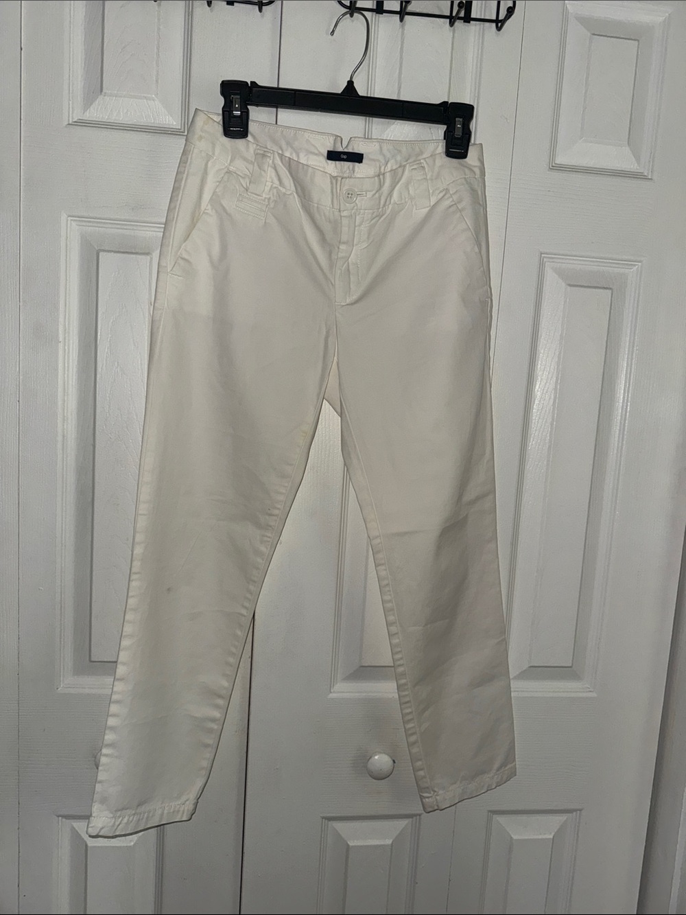 GAP Off-White/Tan Button-Front Chinos